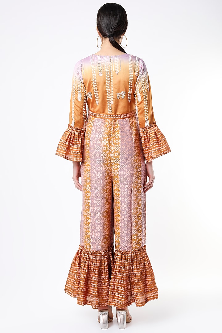 Cinnamon Hand Block Printed Jumpsuit by Leela By A at Pernia's Pop Up Shop