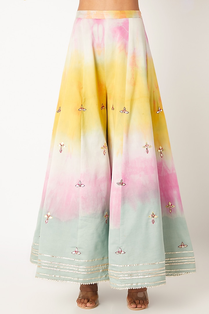 Pink Tie & Dye Kurti Sharara Set main image 1