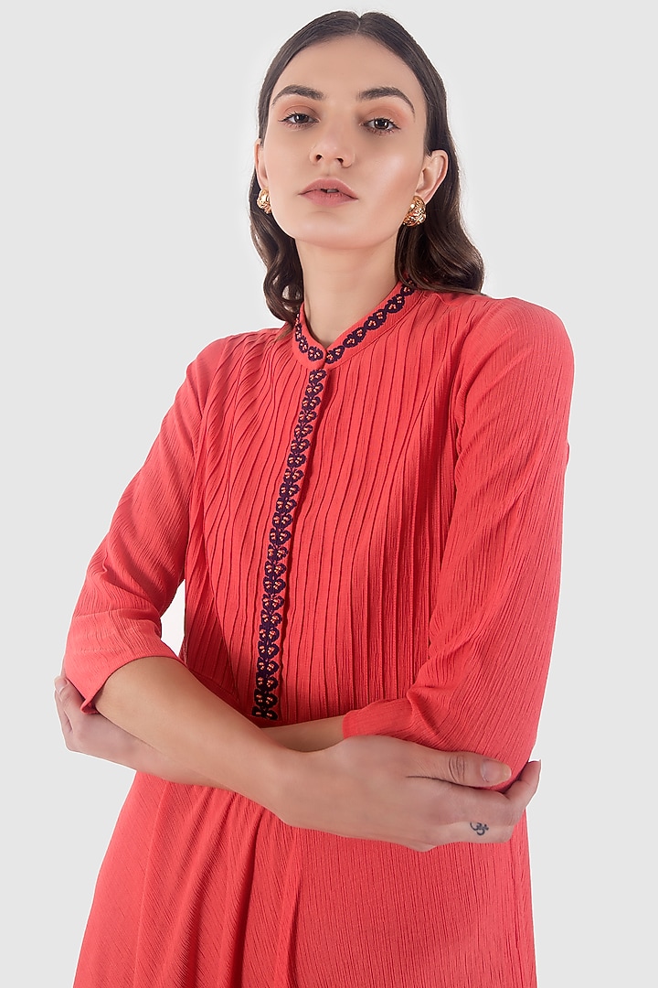 Coral Printed Cowl Summer Dress by Leela By A at Pernia's Pop Up Shop