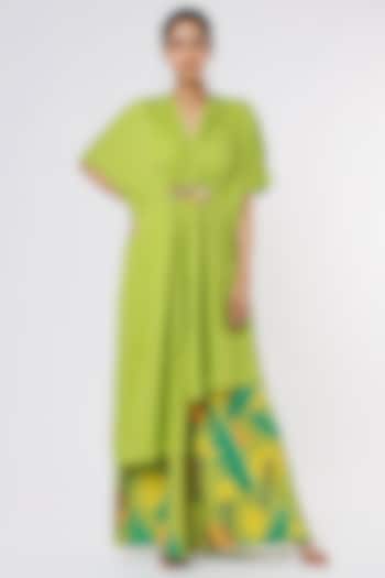 Mint Green Tencil Modal Twill Kaftan Set by Leela By A