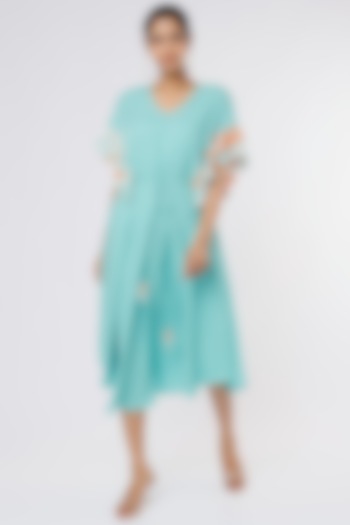 Sky Blue Tencel Modal Twill Kaftan Summer Dress by Leela By A at Pernia's Pop Up Shop