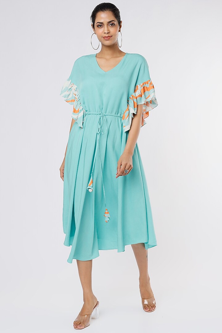 Sky Blue Tencel Modal Twill Kaftan Summer Dress by Leela By A at Pernia's Pop Up Shop