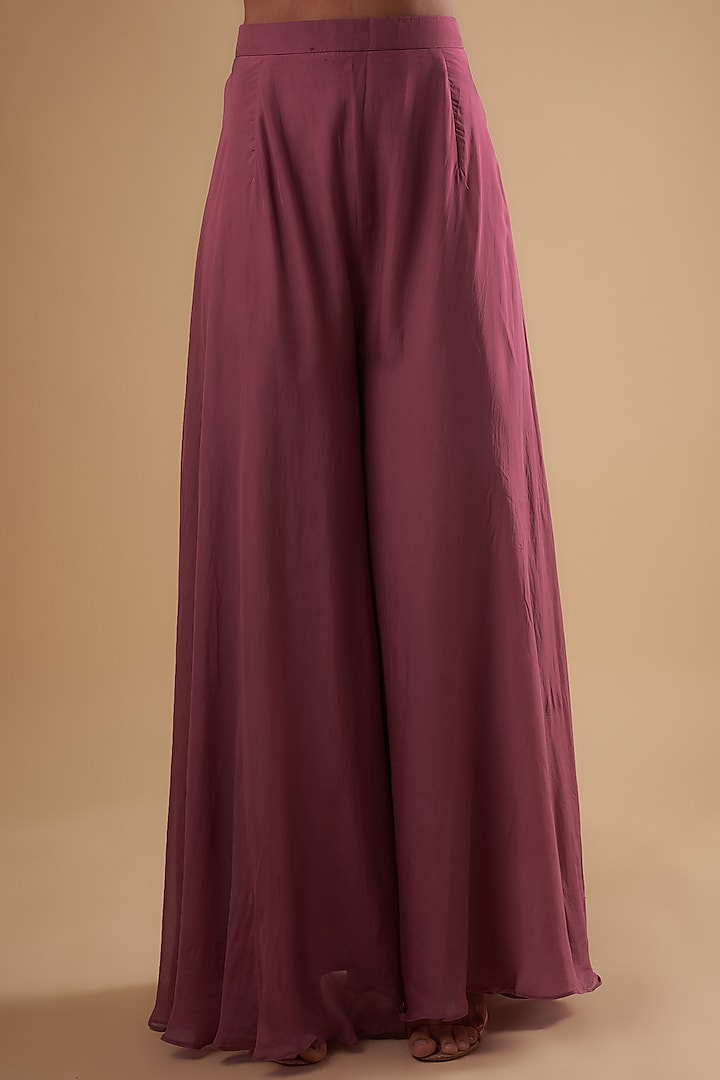 Purple Chanderi Dori Embroidered Waistcoat Set by Leela By A at Pernia's Pop Up Shop