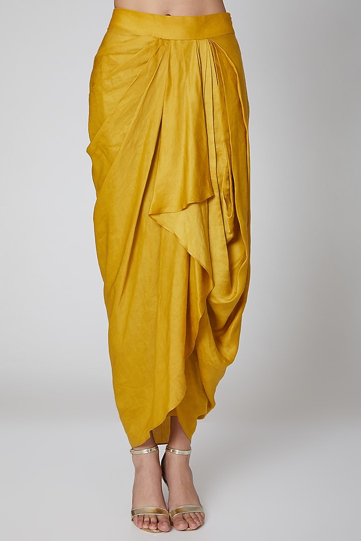 Gold & Purple Embroidered Skirt Set by Leela By A at Pernia's Pop Up Shop