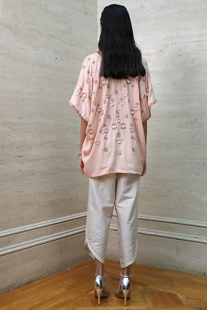 Cloud Pink Wrinkled Cotton Dhoti Set by Labbada at Pernia's Pop Up Shop