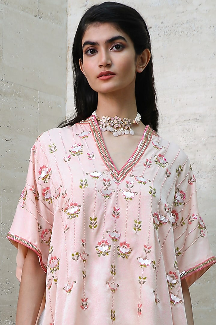 Cloud Pink Wrinkled Cotton Dhoti Set by Labbada at Pernia's Pop Up Shop