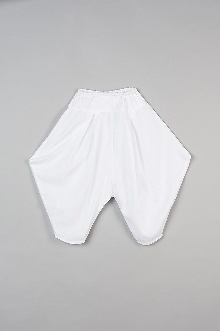Off White Rayon Dhoti Set For Girls by LITTLE BRATS at Pernia's Pop Up Shop