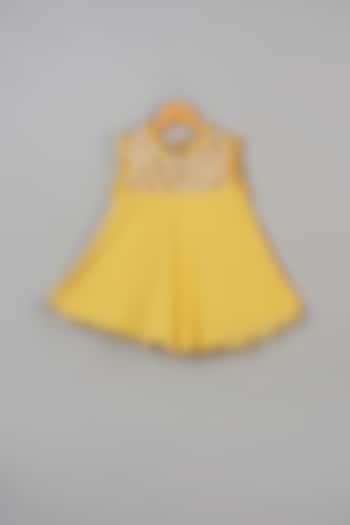 Yellow Dress With Lace For Girls by LITTLE BRATS