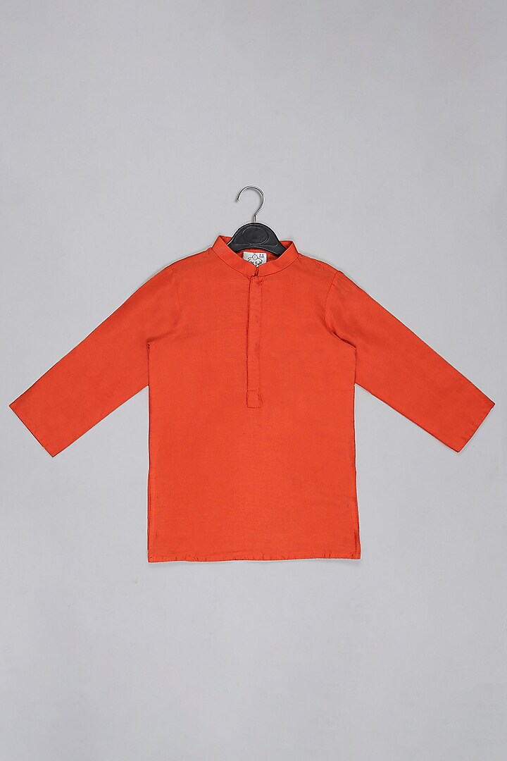 Grey Cotton Silk Hand Embroidered Bundi Set For Boys by LITTLE BRATS at Pernia's Pop Up Shop