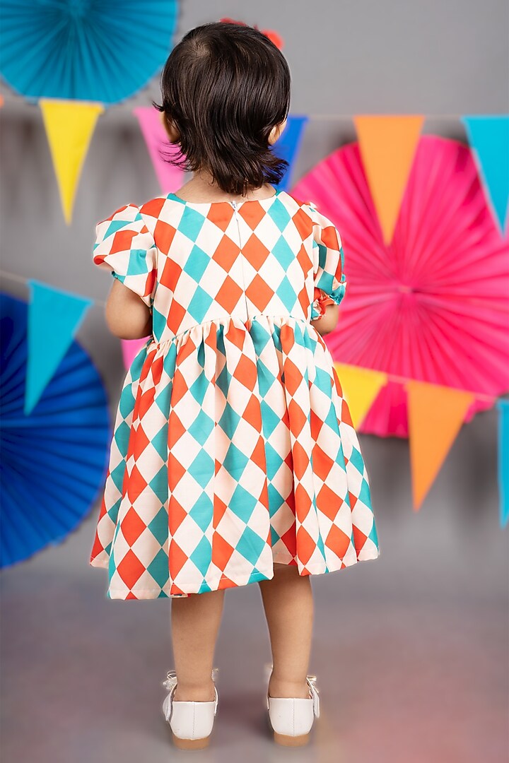 Beige Linen Satin Diamond Printed Bow Dress For Girls by LITTLE BRATS at  Pernia's Pop Up Shop 2026