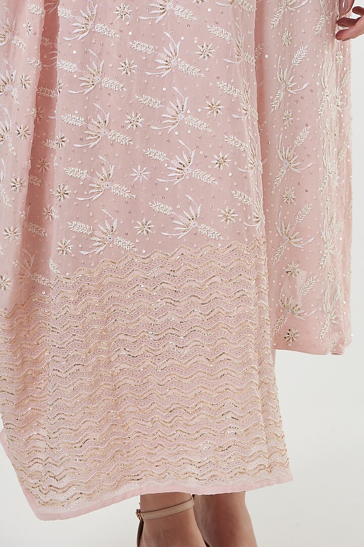 Baby Pink Chikankari Kurta Set by Label Darpan at Pernia's Pop Up Shop