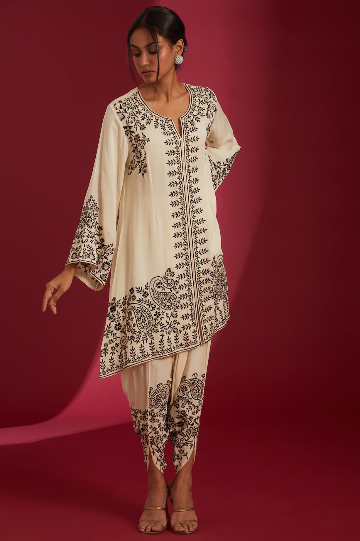 Ivory Aura Dhoti Set