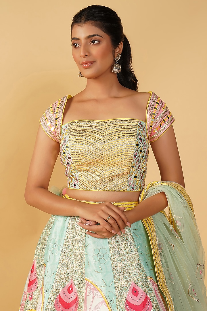 Off-White Hand Embroidered Wedding Lehenga Set by Label Radini at Pernia's Pop Up Shop