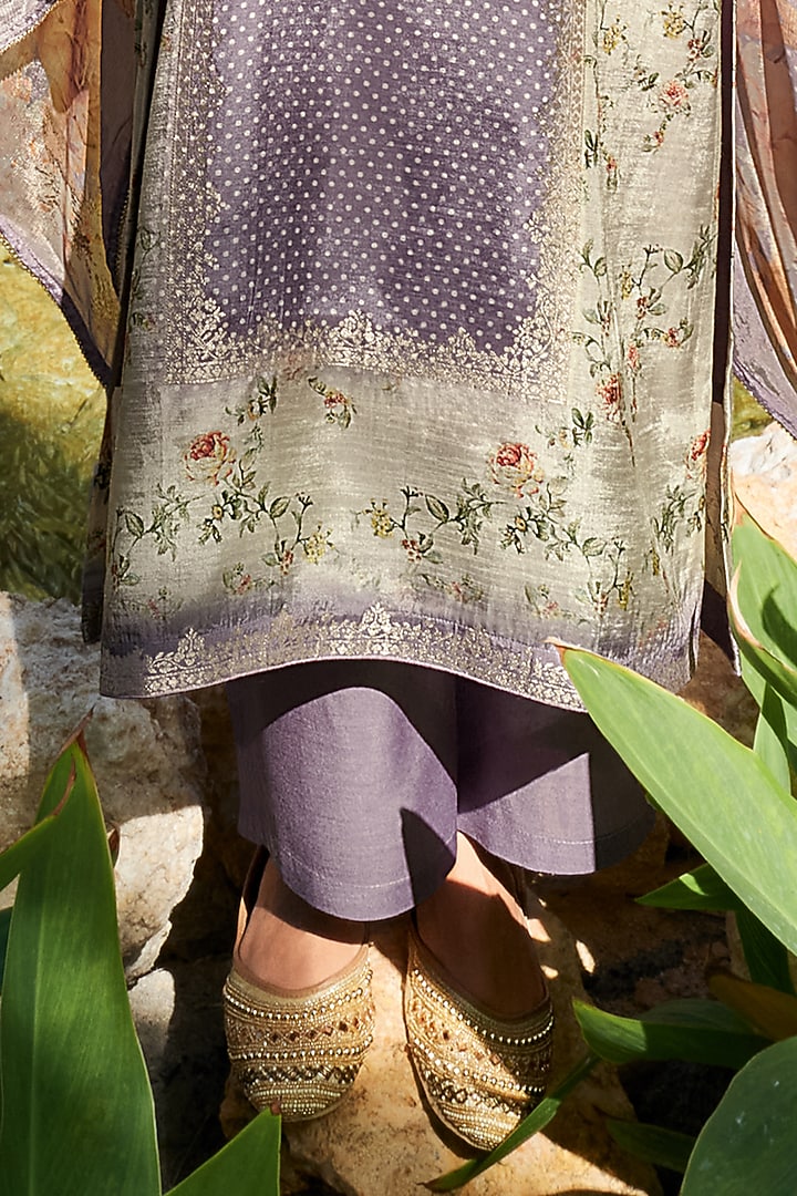 Mauve Viscose Woven Printed Kurta Set by Label Varsha at Pernia's Pop Up Shop