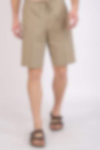 Khaki Linen Shorts by Linen Bloom Men