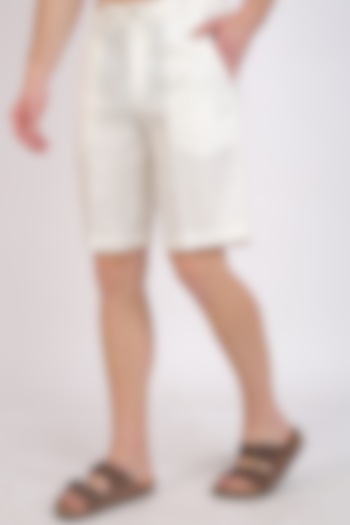 White Linen Shorts by Linen Bloom Men
