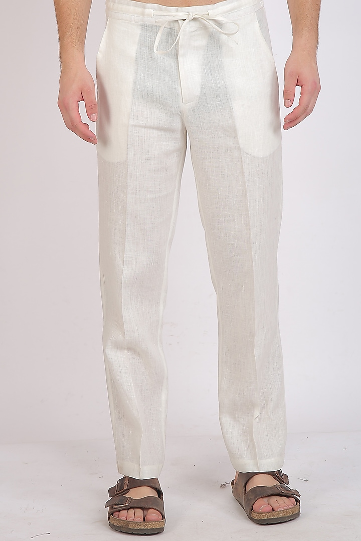 White Linen Pants by Linen Bloom Men