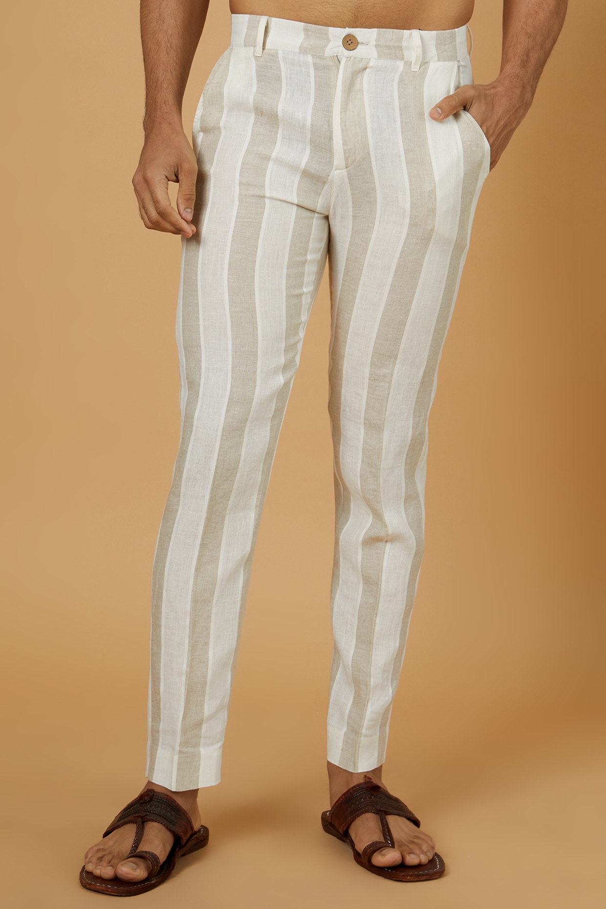 Buy Men's Black Pinstripe Power Stretch Joggers Online In India