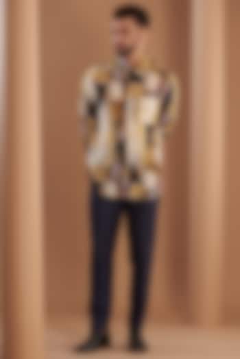 Navy Blue Linen Pants by Linen Bloom Men at Pernia's Pop Up Shop