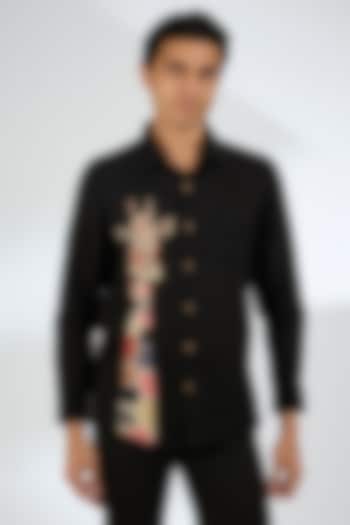 Black Linen Shirt by Linen Bloom Men