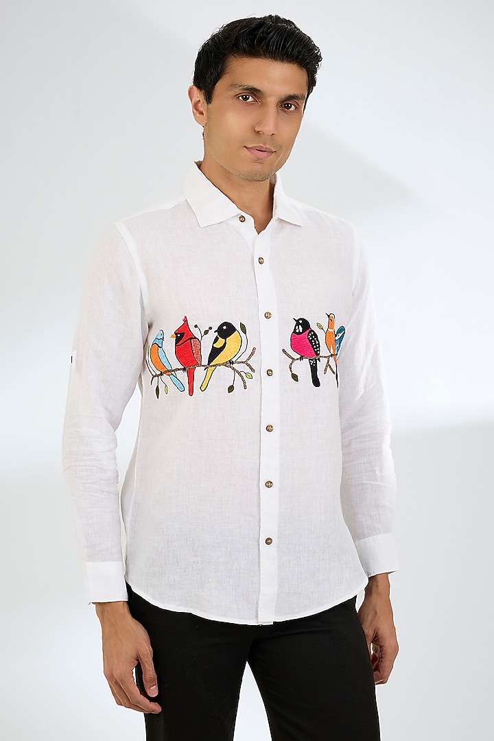 White Linen Shirt by Linen Bloom Men