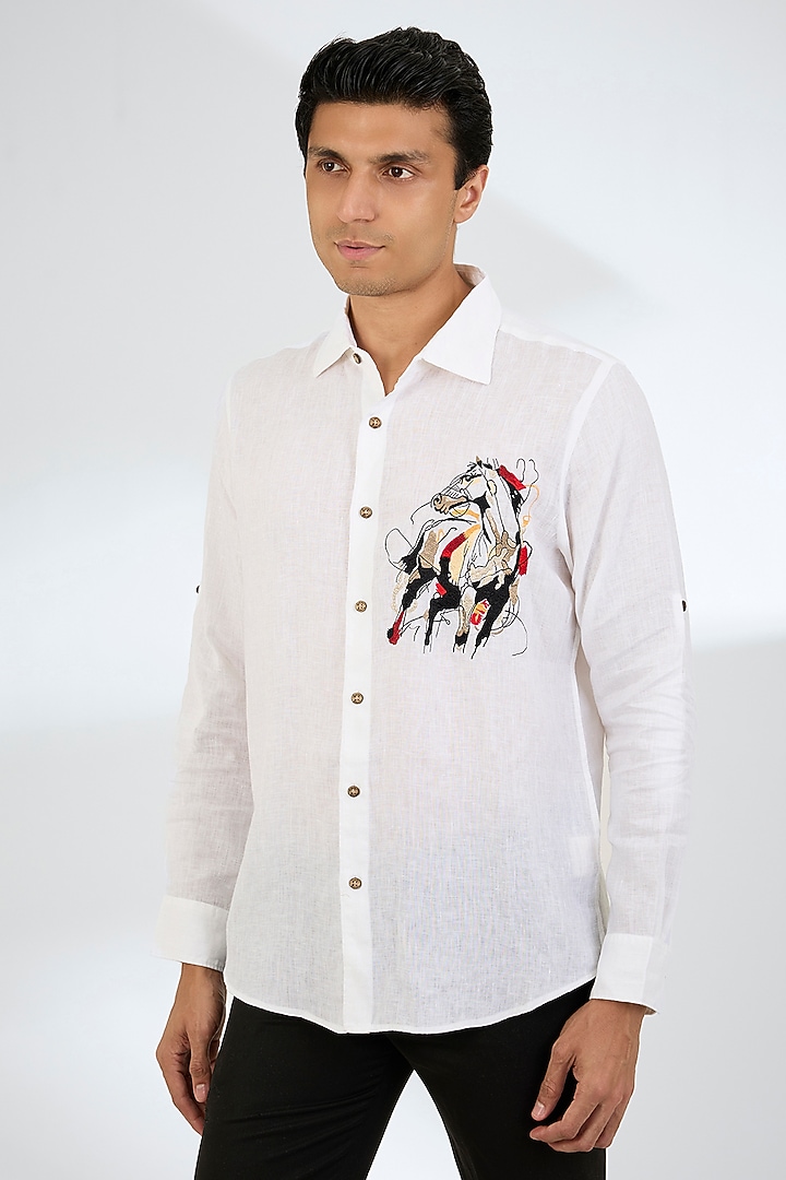 White Linen Shirt by Linen Bloom Men