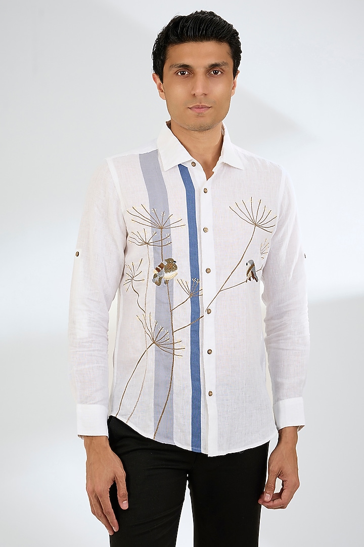 White Linen Shirt by Linen Bloom Men