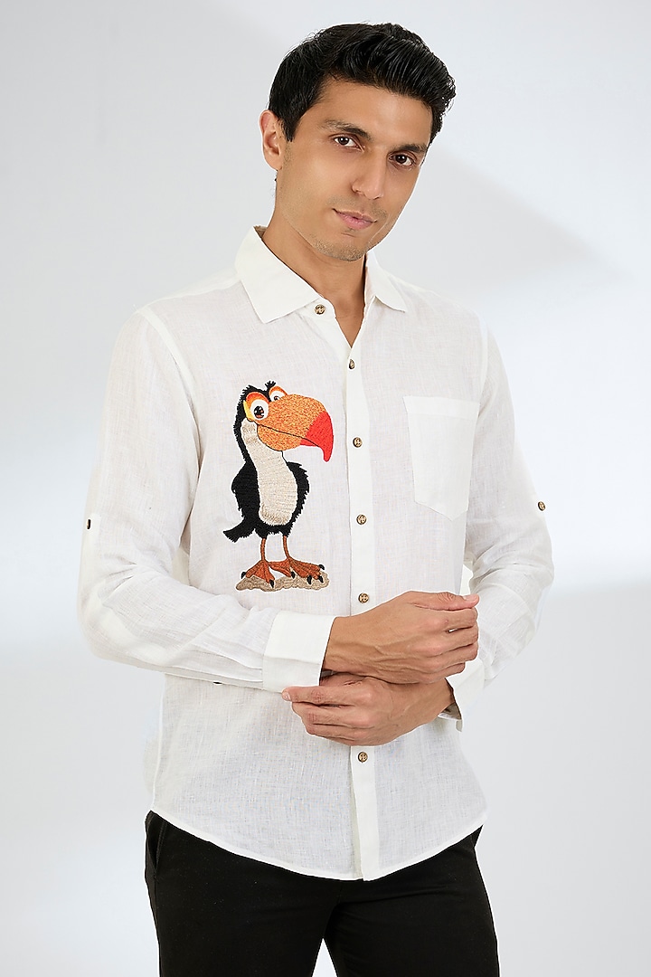 White Linen Shirt by Linen Bloom Men