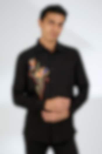 Black Linen Shirt by Linen Bloom Men