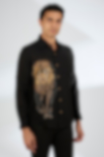 Black Linen Shirt by Linen Bloom Men