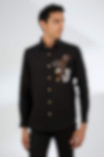 Black Linen Shirt by Linen Bloom Men