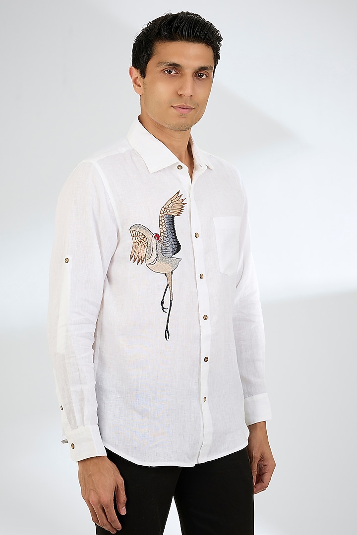 White Linen Shirt by Linen Bloom Men