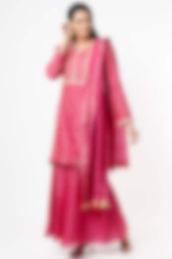 Fuchsia Chanderi Sharara Set by Luvya by Neetu at Pernia's Pop Up Shop