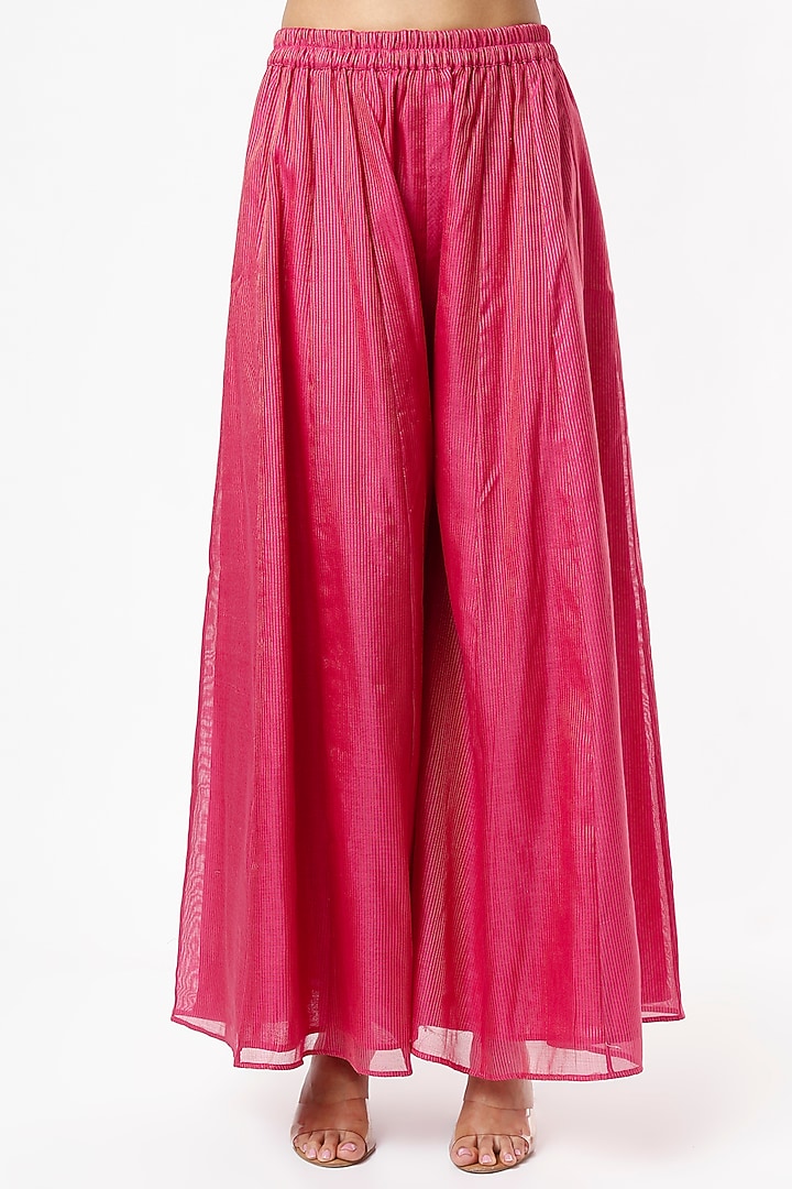 Fuchsia Chanderi Party Wear Sharara Set by Luvya by Neetu at Pernia's Pop Up Shop