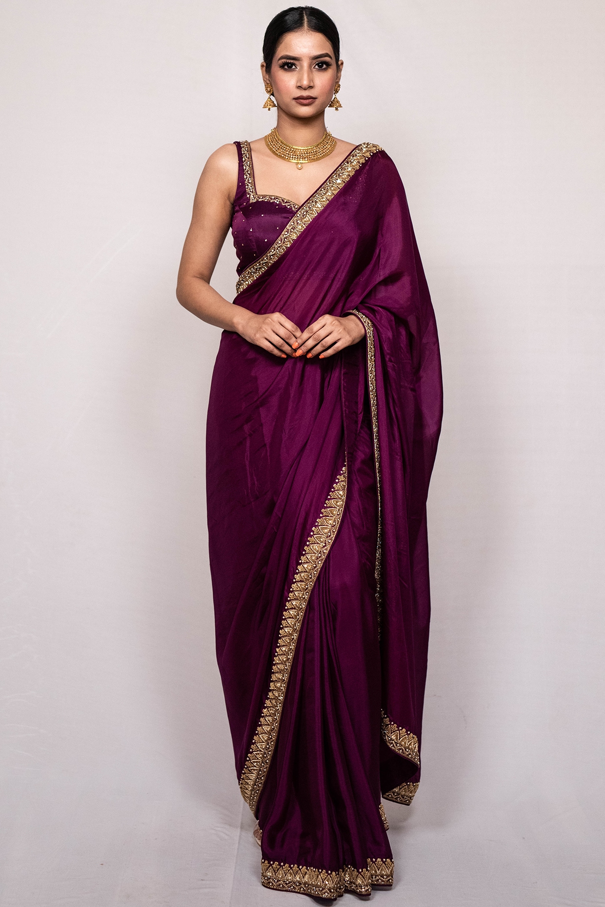 Wine colour heavy kasturi silk saree - shoplance – ShopLance