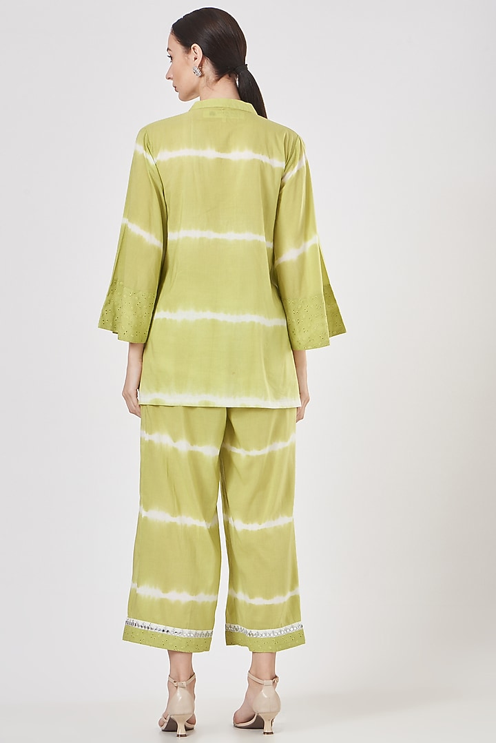 Green Tie-Dye Pant Set by Luvya by Neetu at Pernia's Pop Up Shop