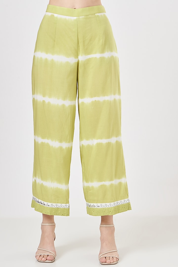 Green Tie-Dye Pant Set by Luvya by Neetu at Pernia's Pop Up Shop