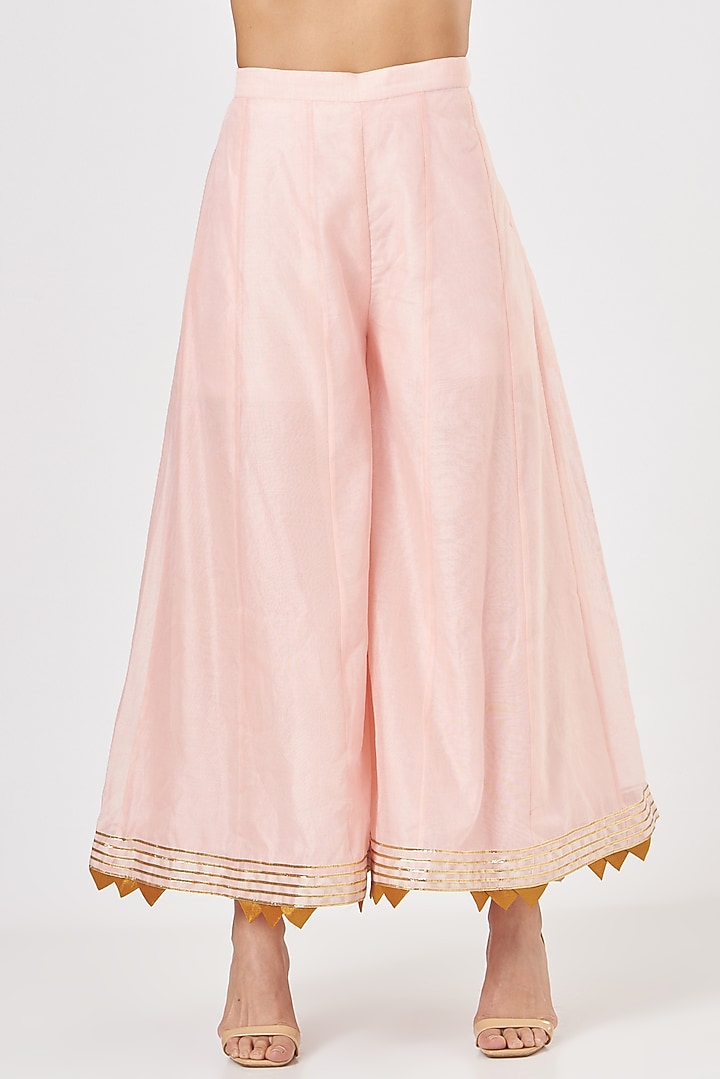 Blush Pink Pure Chanderi Party Wear Sharara Set by Luvya by Neetu at Pernia's Pop Up Shop