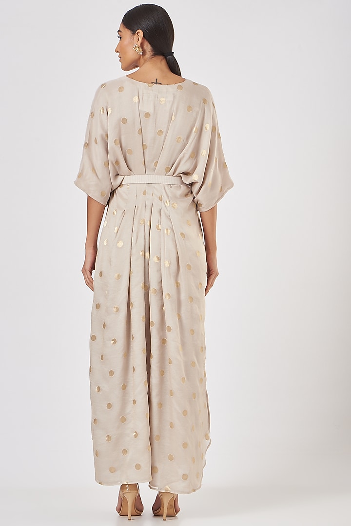 Grey Banarasi Georgette Abaya Dress by Luvya by Neetu at Pernia's Pop Up Shop
