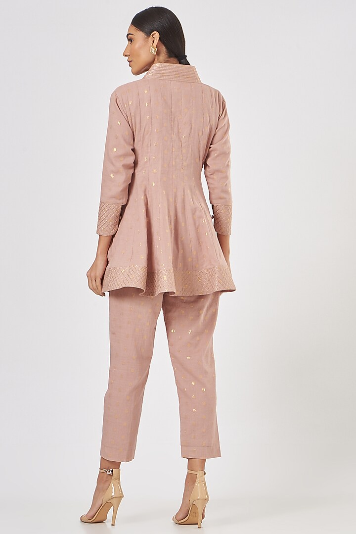 Peach Pure Mulmul Cotton Co-Ord Set by Luvya by Neetu at Pernia's Pop Up Shop