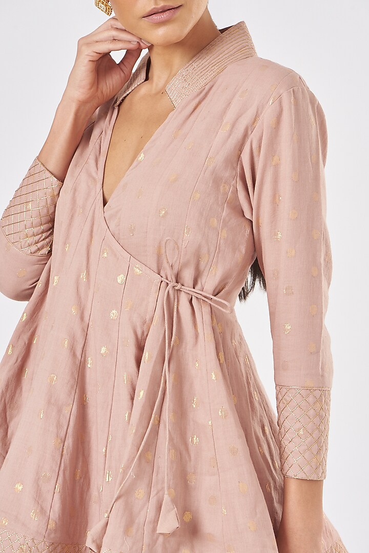 Peach Pure Mulmul Cotton Co-Ord Set by Luvya by Neetu at Pernia's Pop Up Shop