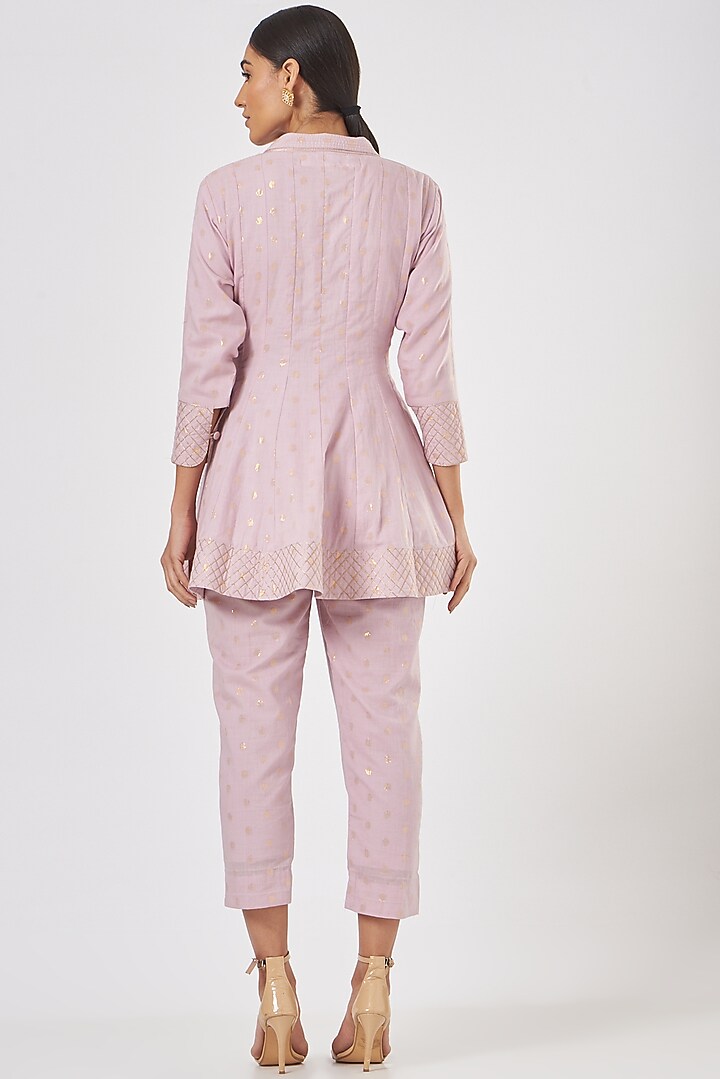 Lilac Pure Mulmul Cotton Co-Ord Set by Luvya by Neetu at Pernia's Pop Up Shop