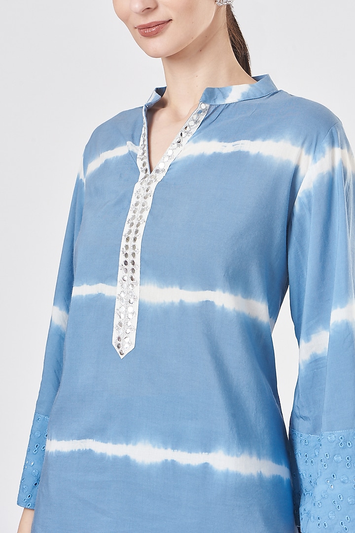Blue Tie-Dye Pant Set by Luvya by Neetu at Pernia's Pop Up Shop