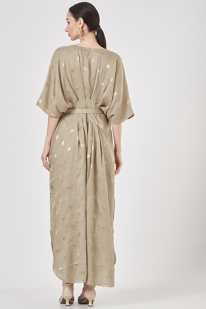 Olive Banarasi Georgette Abaya Dress by Luvya by Neetu at Pernia's Pop Up Shop