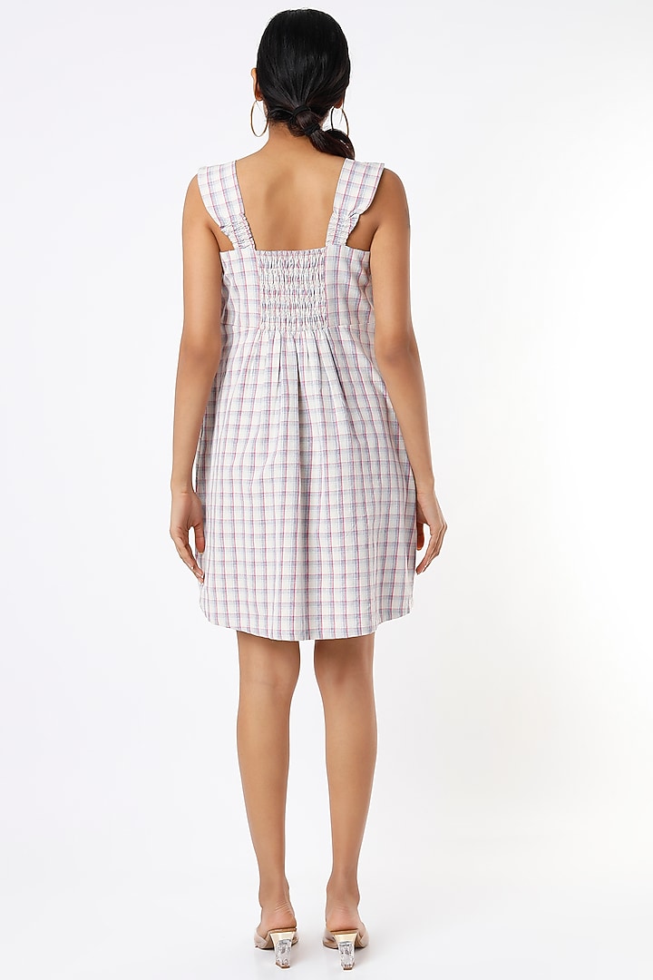 White Off Shoulder Plaid Summer Dress by Label Sugar at Pernia's Pop Up Shop