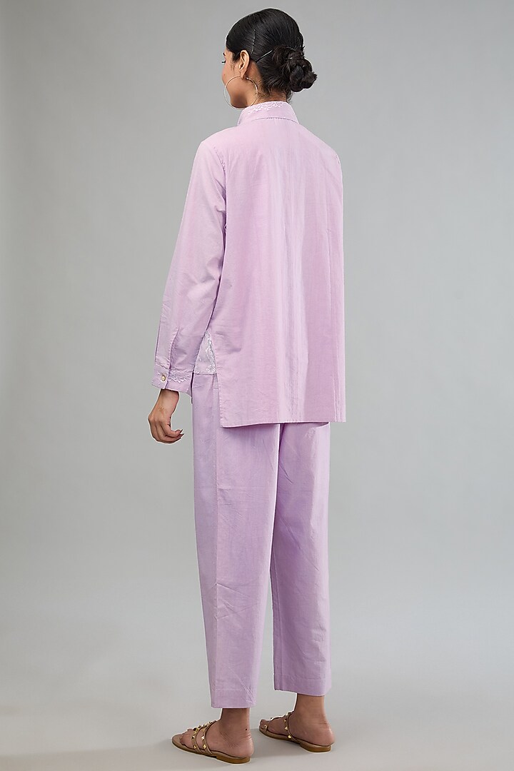 Purple Handloom Cotton Co-Ord Set by Label Sugar at Pernia's Pop Up Shop
