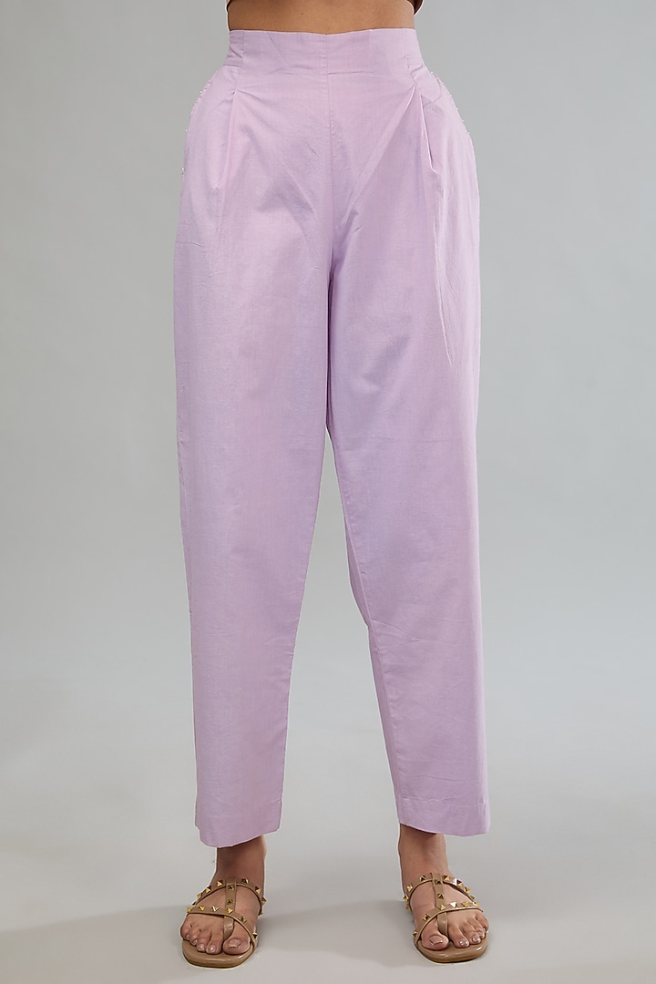 Purple Handloom Cotton Co-Ord Set by Label Sugar at Pernia's Pop Up Shop