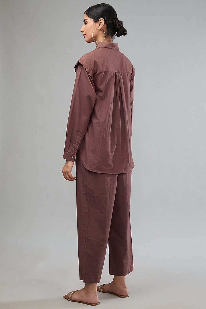 Purple Handloom Cotton Co-Ord Set by Label Sugar at Pernia's Pop Up Shop