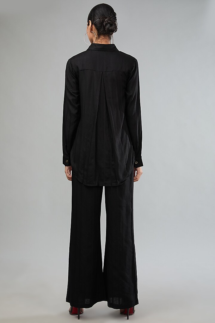 Black Handloom Cotton Co-Ord Set by Label Sugar at Pernia's Pop Up Shop