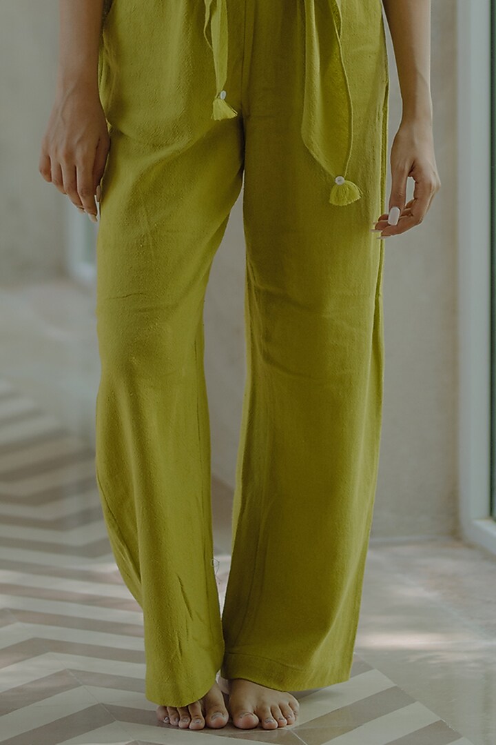 Light Green Jute Embroidered Co-Ord Set by Label Sugar at Pernia's Pop Up Shop
